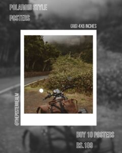 Vintage Road Trip Polaroid Poster – Nature & Motorcycle Aesthetic (A6 4x6 Inches)