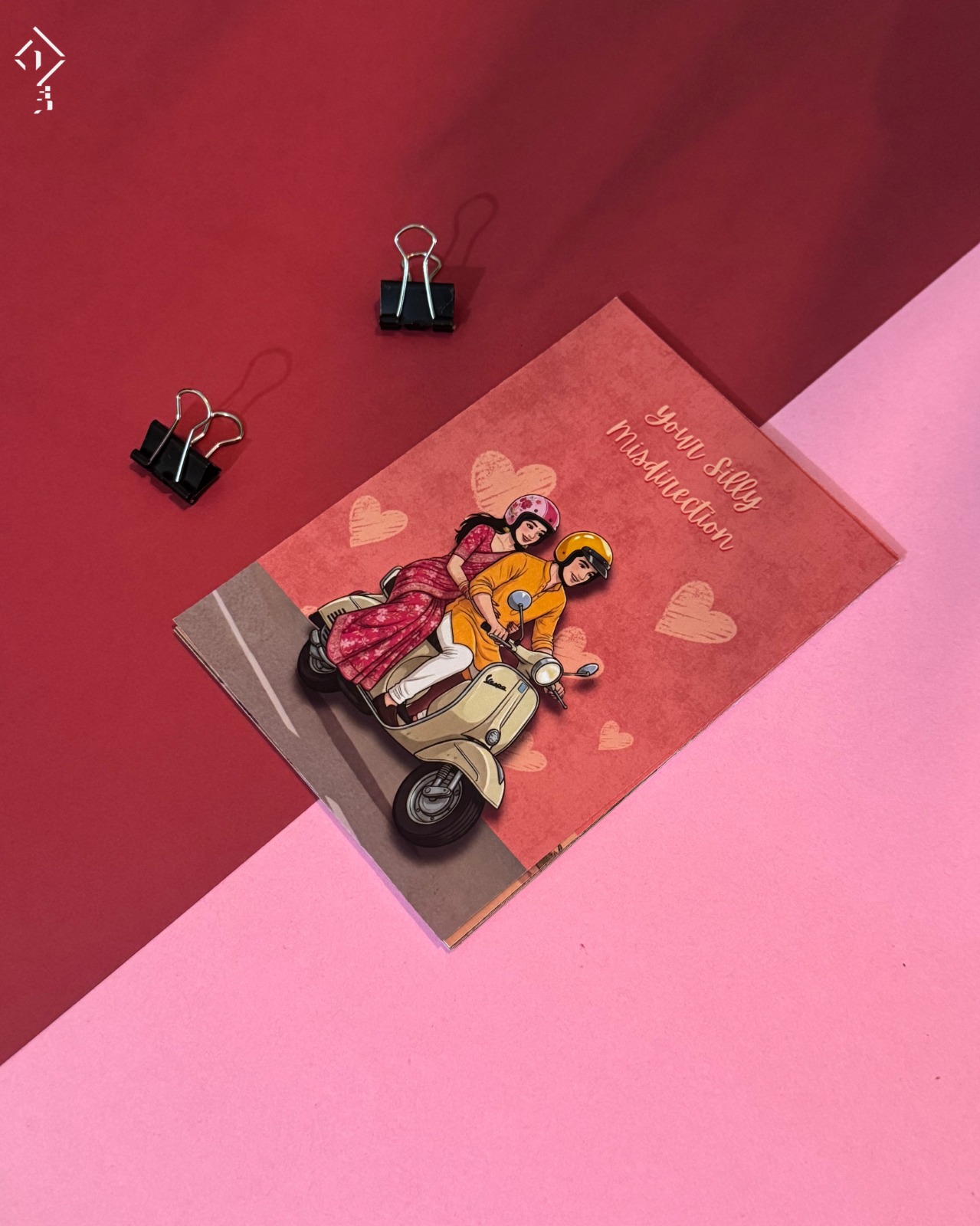 “Your Silly Misdirection” Cute Couple Scooter Love Card – Romantic & Fun Greeting Card
